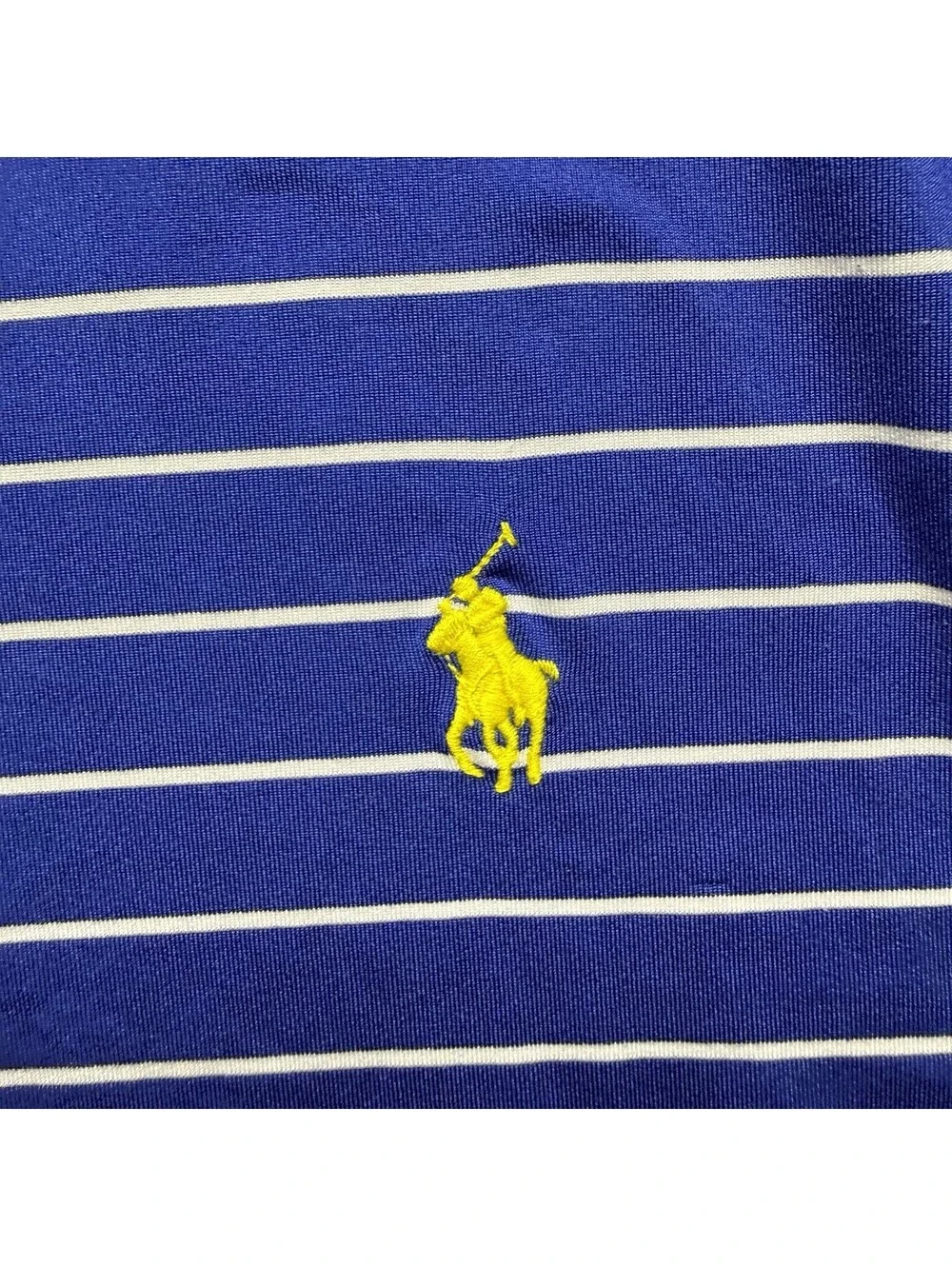 Polo Ralph Lauren Men’s XL Performance Golf Polo Shirt Blue White Striped Pony